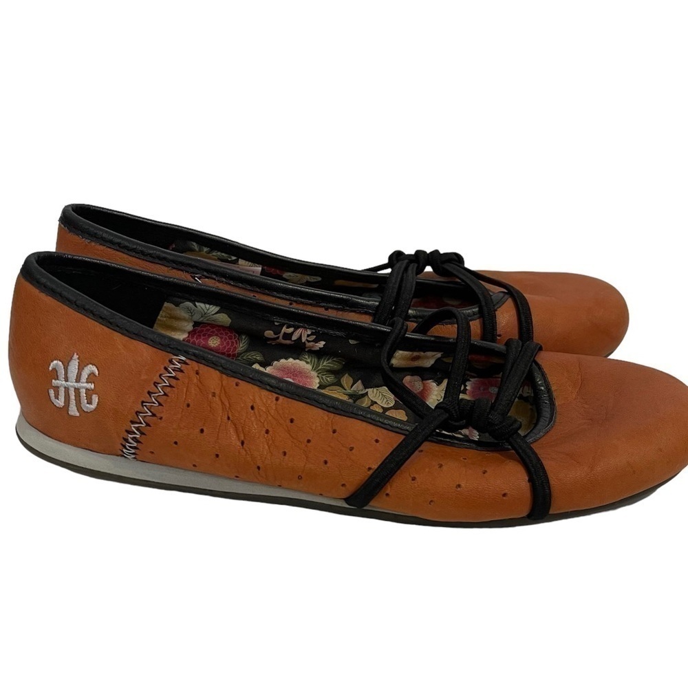 Women’s ROYAL ELASTICS Brown Leather Ballet Flats Shoes - Picture 4 of 7